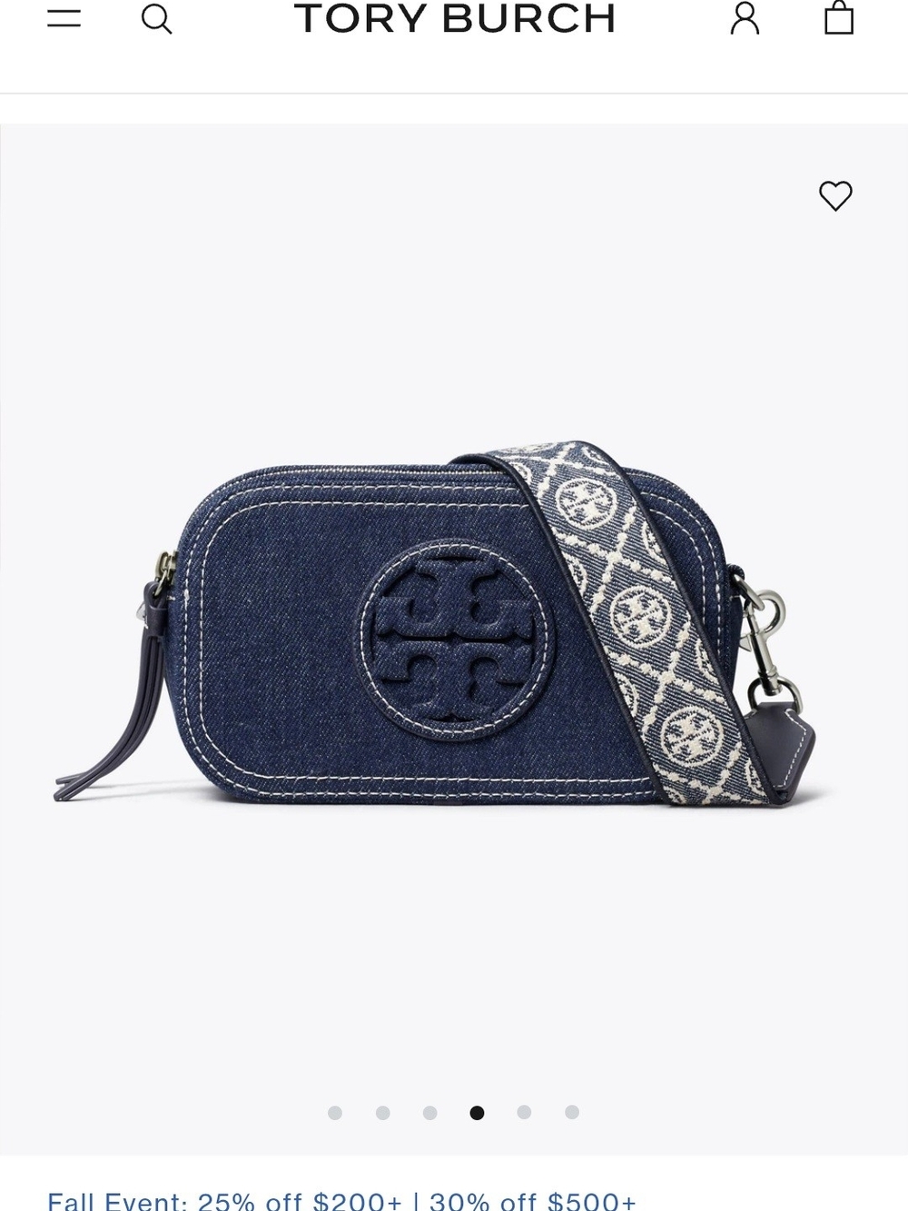 Tory Burch Mini Miller Denim Crossbody Bag